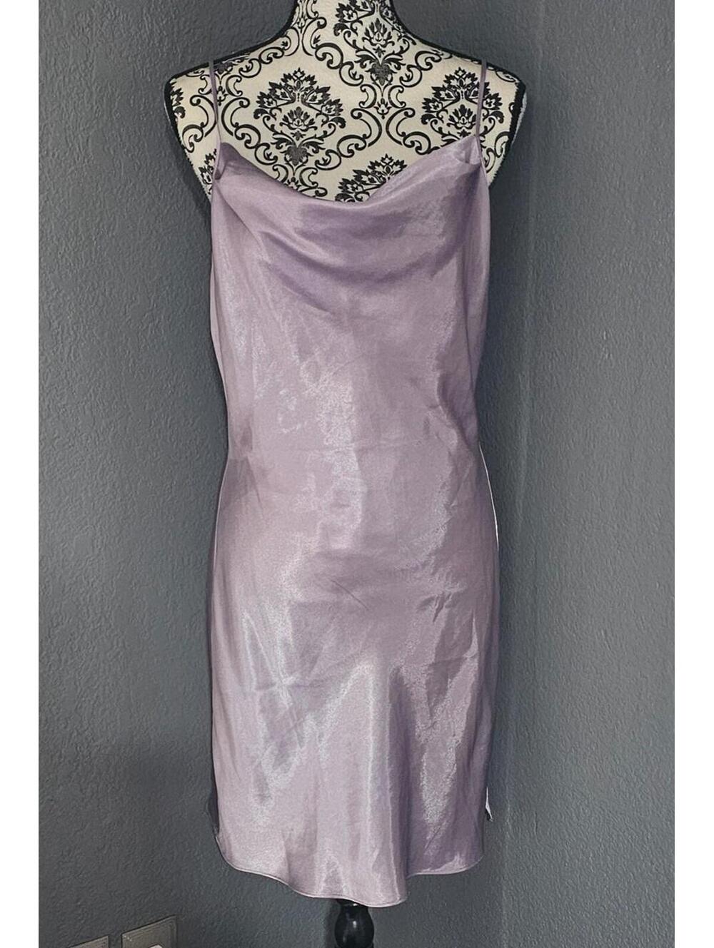 Women's Vintage Avon Intimates Dress Size Small Spaghetti Strap Purple 90s Satin